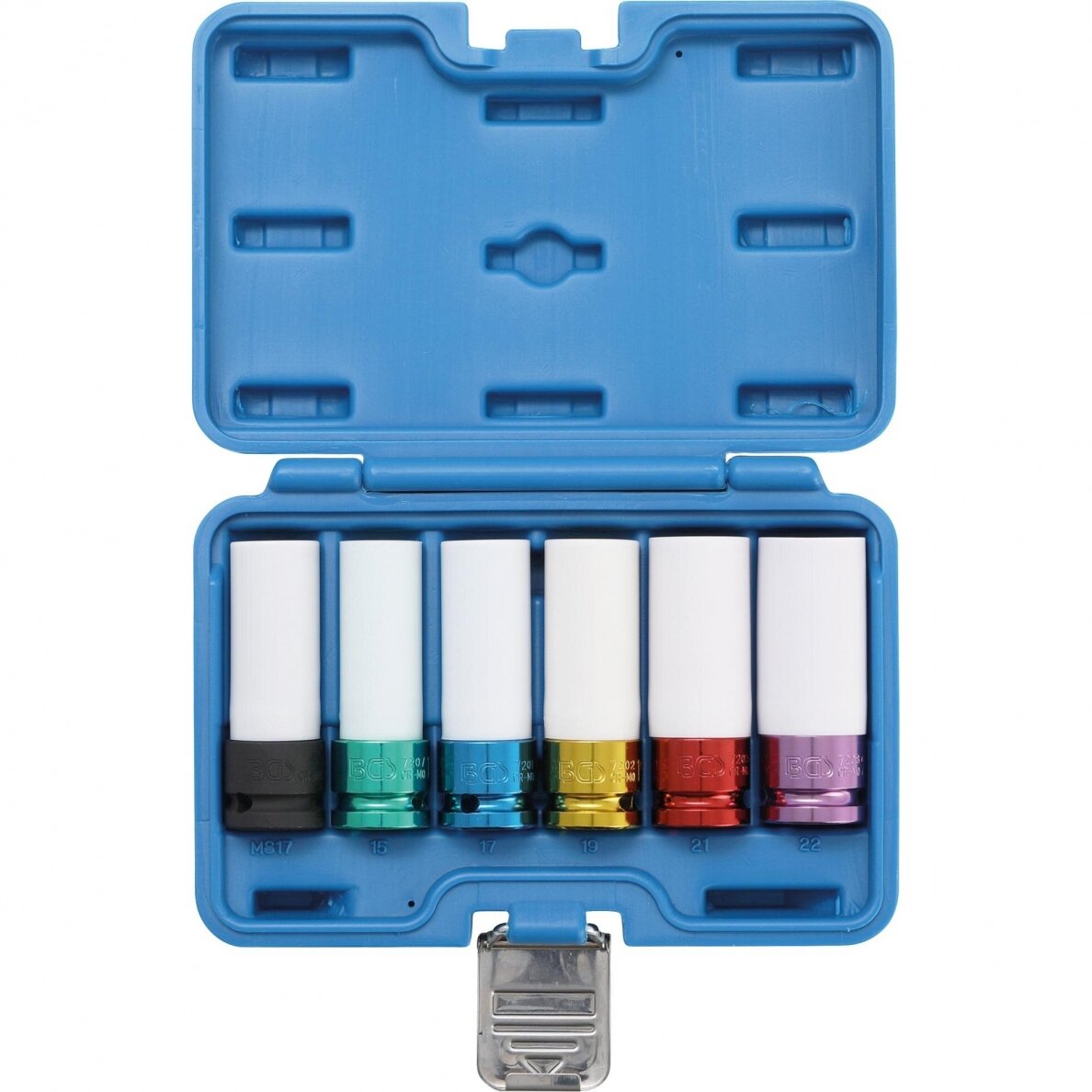 Plonasienių smūginių galvučių rinkinys su apsaugom Bgs-technic 1/2", 6 vnt. Plonasienių smūginių galvučių rinkinys su apsaugom Bgs-technic 1/2", 6 vnt.