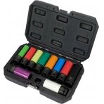 Plonasienių smūginių galvučių rinkinys su apsaugom | 12,5 mm (1/2") | 10 vnt. (YT-10564)