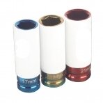 Plonasienių smūginių galvučių rinkinys su apsaugom ESSEN TOOLS 12,5 mm (1/2") 17/19/21 mm Plonasienių smūginių galvučių rinkinys su apsaugom ESSEN TOOLS 12,5 mm (1/2") 17/19/21 mm