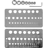 Plieninės plokštės su skylutėmis skersmenims ir gyliui patikrinti | 10 vnt. (YT-44095)