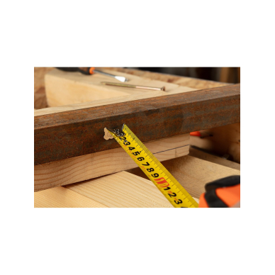 Plieninė ruletė  3 m x 16 mm, automatinis užraktas, stabdymo mygtukas, magnetas 2