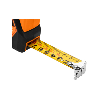 Plieninė ruletė  3 m x 16 mm, automatinis užraktas, stabdymo mygtukas, magnetas 6