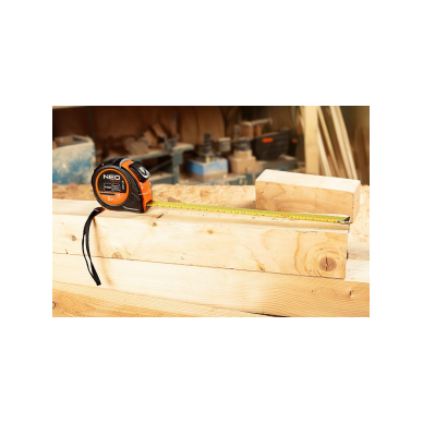 Plieninė ruletė 5 m x 19 mm, automatinis užrakinimas, du stabdymo mygtukai 4 Plieninė ruletė 5 m x 19 mm, automatinis užrakinimas, du stabdymo mygtukai 4