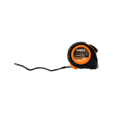 Plieninė ruletė 5 m x 25 mm, automatinis užraktas, du stabdymo mygtukai 5 Plieninė ruletė 5 m x 25 mm, automatinis užraktas, du stabdymo mygtukai 5