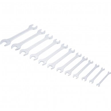 Plokščių raktų rinkinys atvirais galais | 6 x 7 - 30 x 32 mm | 12 vnt. (1233) 1