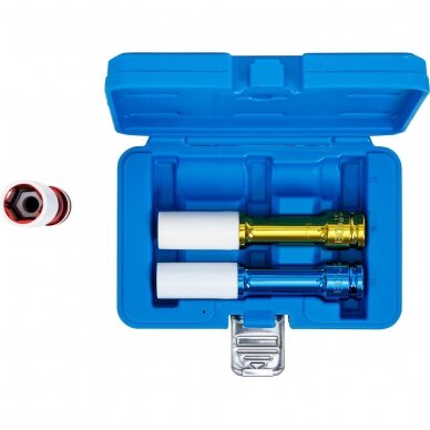 Plonasienių smūginių galvučių rinkinys su apsaugom Bgs-technic 1/2", 17/19/21mm, 3 vnt. 4 Plonasienių smūginių galvučių rinkinys su apsaugom Bgs-technic 1/2", 17/19/21mm, 3 vnt. 4