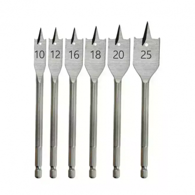 Plunksninių grąžtų rinkinys Dedra WDAS06, 10, 12, 16, 18, 20, 25 mm Plunksninių grąžtų rinkinys Dedra WDAS06, 10, 12, 16, 18, 20, 25 mm