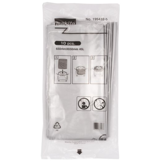 Plastikinis dulkių maišas Makita 195432-5, (10 vnt.) DVC860,DVC861, DVC862, DCS863, DVC864 1 Plastikinis dulkių maišas Makita 195432-5, (10 vnt.) DVC860,DVC861, DVC862, DCS863, DVC864 1