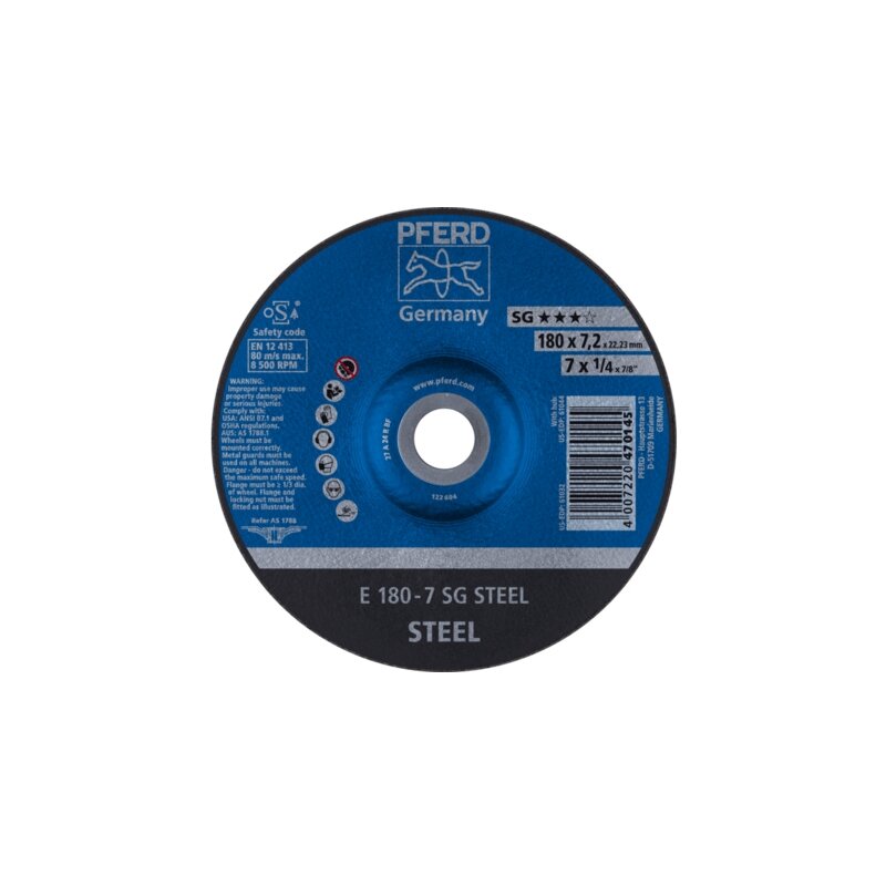 Plieno šlifavimo diskas PFERD E180-7 SG STEEL Plieno šlifavimo diskas PFERD E180-7 SG STEEL
