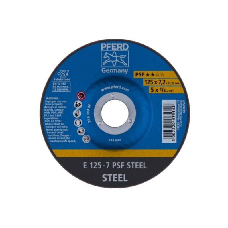 Plieno šlifavimo diskas PFERD PSF Ø125x7x22mm A30 1 Plieno šlifavimo diskas PFERD PSF Ø125x7x22mm A30 1