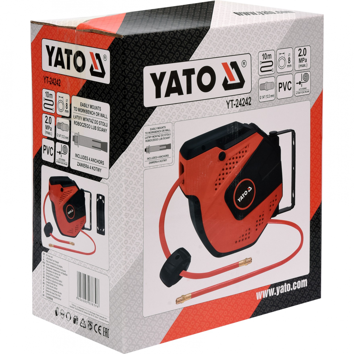 Suspausto oro žarna su automatine rite, Yato 8x10 m 2 Suspausto oro žarna su automatine rite, Yato 8x10 m 2