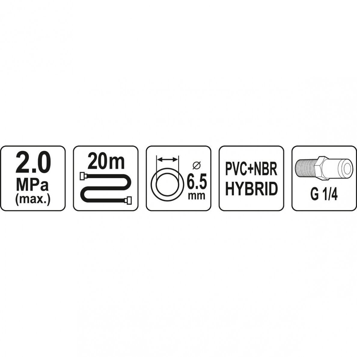 Pneumatinė žarna, Hybrid Yato YT-24231, 6,5mmx20m 2