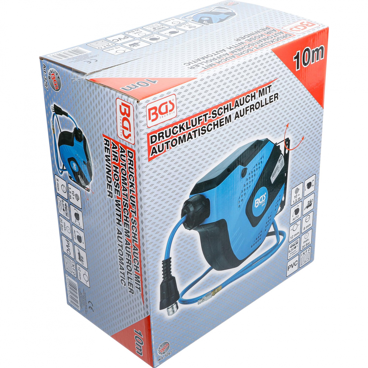 Suspausto oro žarna su automatine rite BGS-technic, 8x12 mm, 10 m 5 Suspausto oro žarna su automatine rite BGS-technic, 8x12 mm, 10 m 5