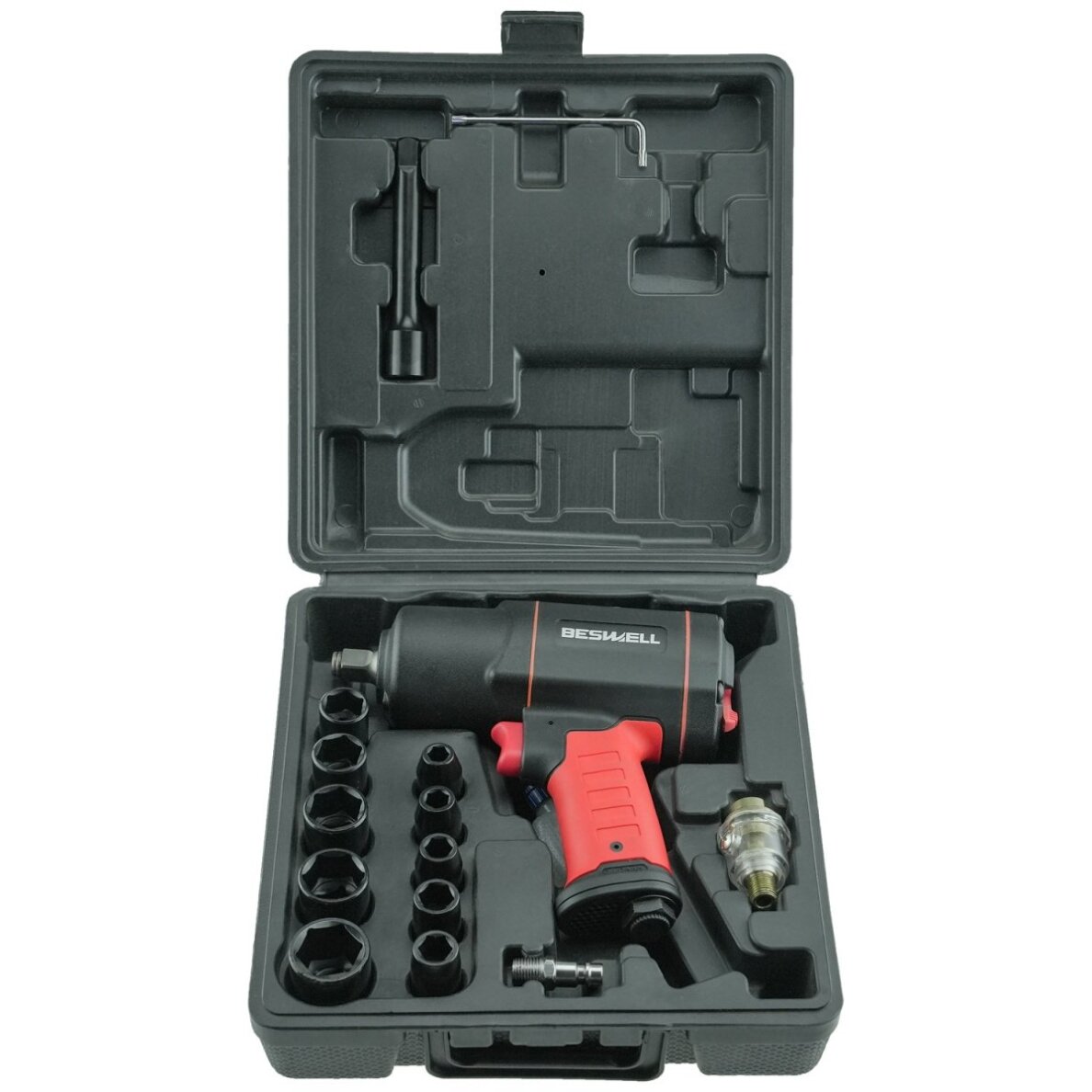 Pneumatinis smūginis veržliasukis | 12,5 mm (1/2") | 2230 Nm | su rinkiniu (AKP-02)