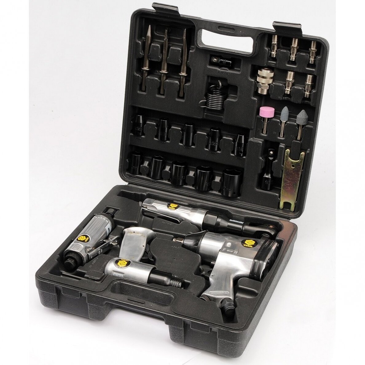 Pneumatinių įrankių rinkinys 33 dalių, veržliasukis, šlifuoklis ir kt. Vorel 2 Pneumatinių įrankių rinkinys 33 dalių, veržliasukis, šlifuoklis ir kt. Vorel 2