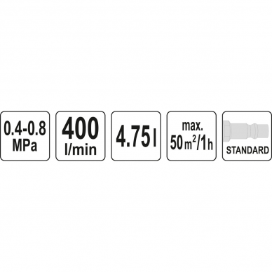 Pneumatinis sienų tinkavimo agregatas Yato, 50 m² / 1 val. 2 Pneumatinis sienų tinkavimo agregatas Yato, 50 m² / 1 val. 2