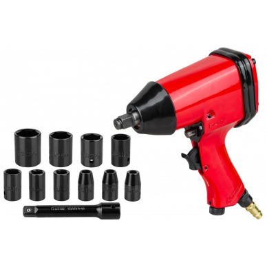 Pneumatinis smūginis veržliaraktis, 12,5 mm, (1/2"),17 vnt. Pneumatinis smūginis veržliaraktis, 12,5 mm, (1/2"),17 vnt.