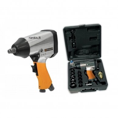 Pneumatinis veržliasukis lagamine PANSAM A533161, 1/2" 310Nm, +10 vnt Pneumatinis veržliasukis lagamine PANSAM A533161, 1/2" 310Nm, +10 vnt