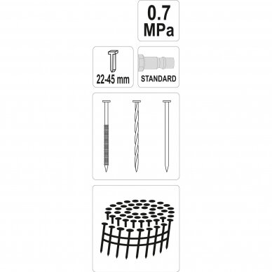 Pneumatinis viniamūšis būgninis Yato 22-45 mm 3 Pneumatinis viniamūšis būgninis Yato 22-45 mm 3