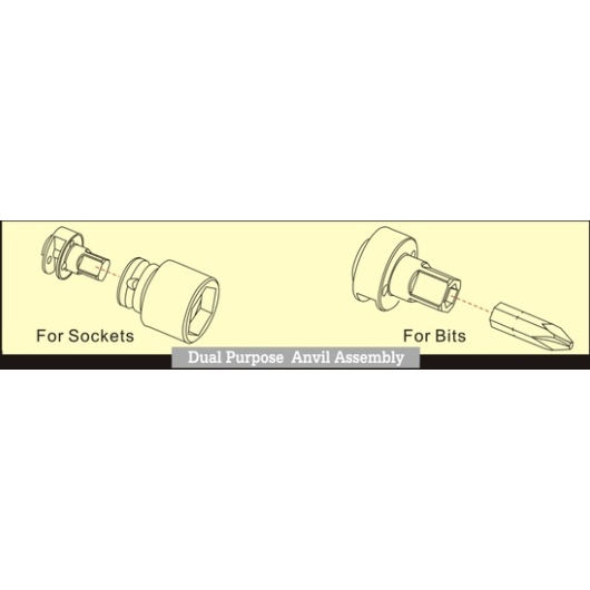 Pneumatinės terkšlės - veržliasukio rinkinys UnoStar, 10 mm (3/8"), 1/4" (6.3 mm) antgaliams 2