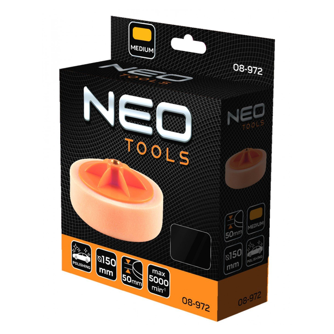 Poliravimo padas 150 x 50 mm, medium hard sponge, M14 1