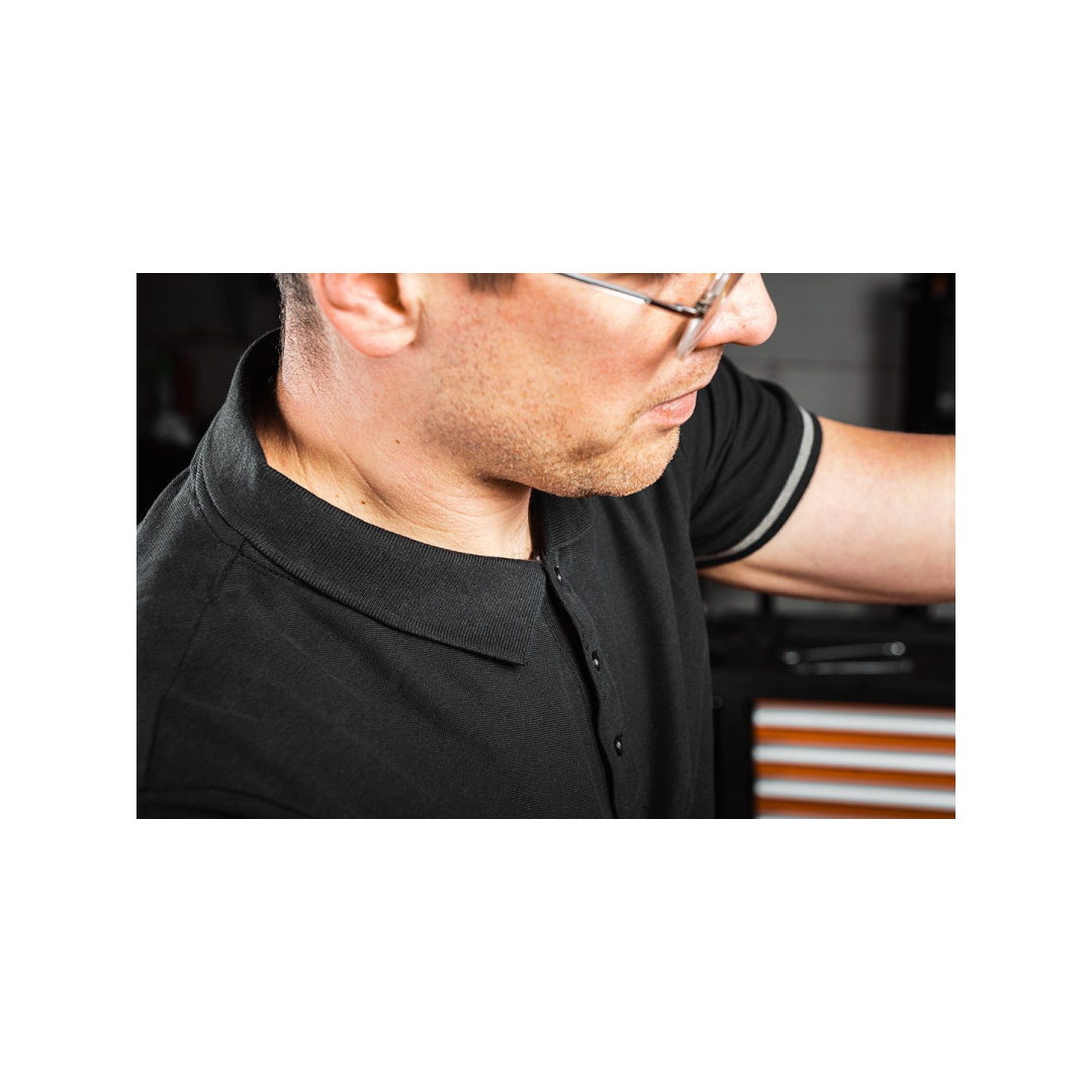 Polo marškinėliai DENIM, juodi, M dydis 2