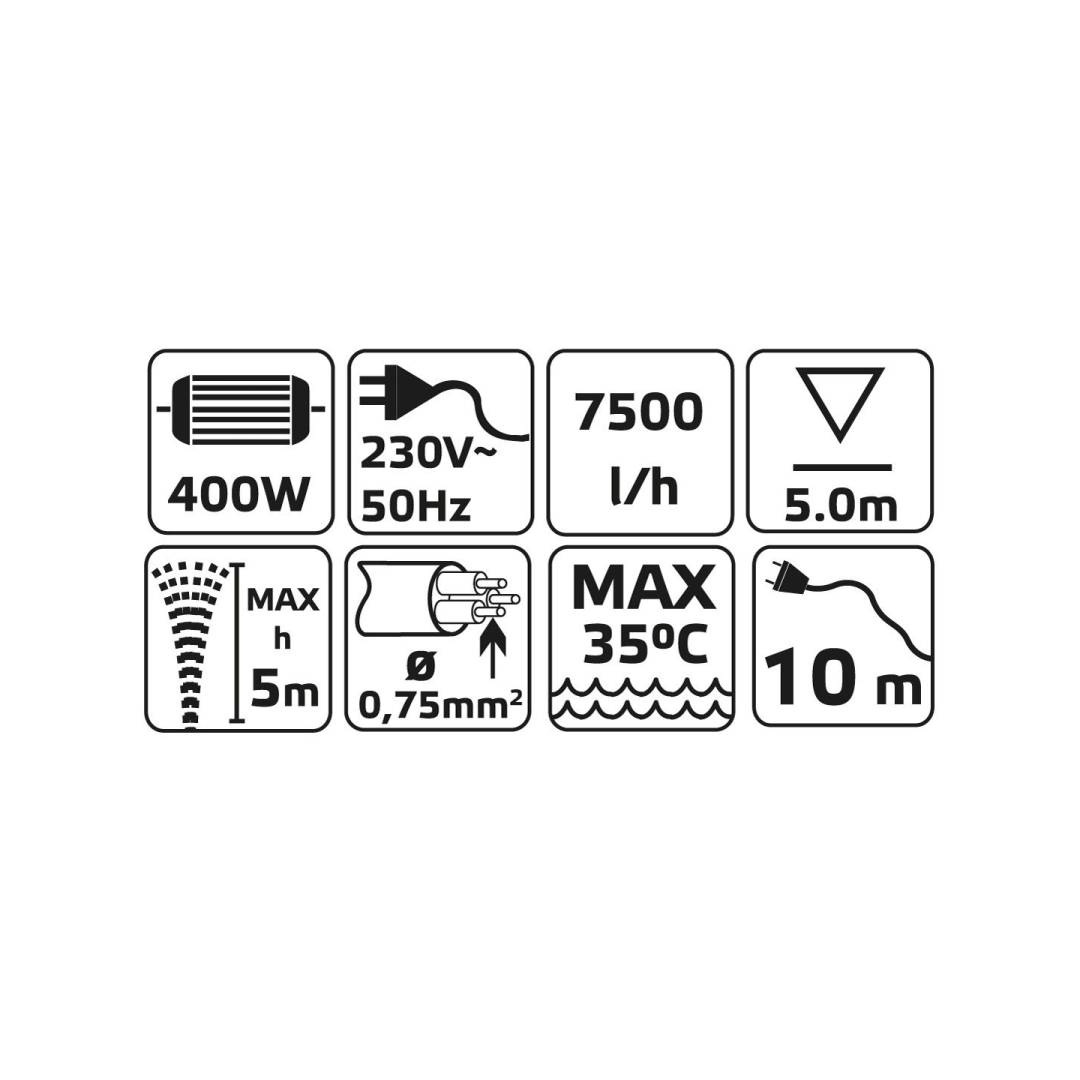 Panardinamas siurblys purvinam vandeniui VERTO 52G441, 400W 6 Panardinamas siurblys purvinam vandeniui VERTO 52G441, 400W 6