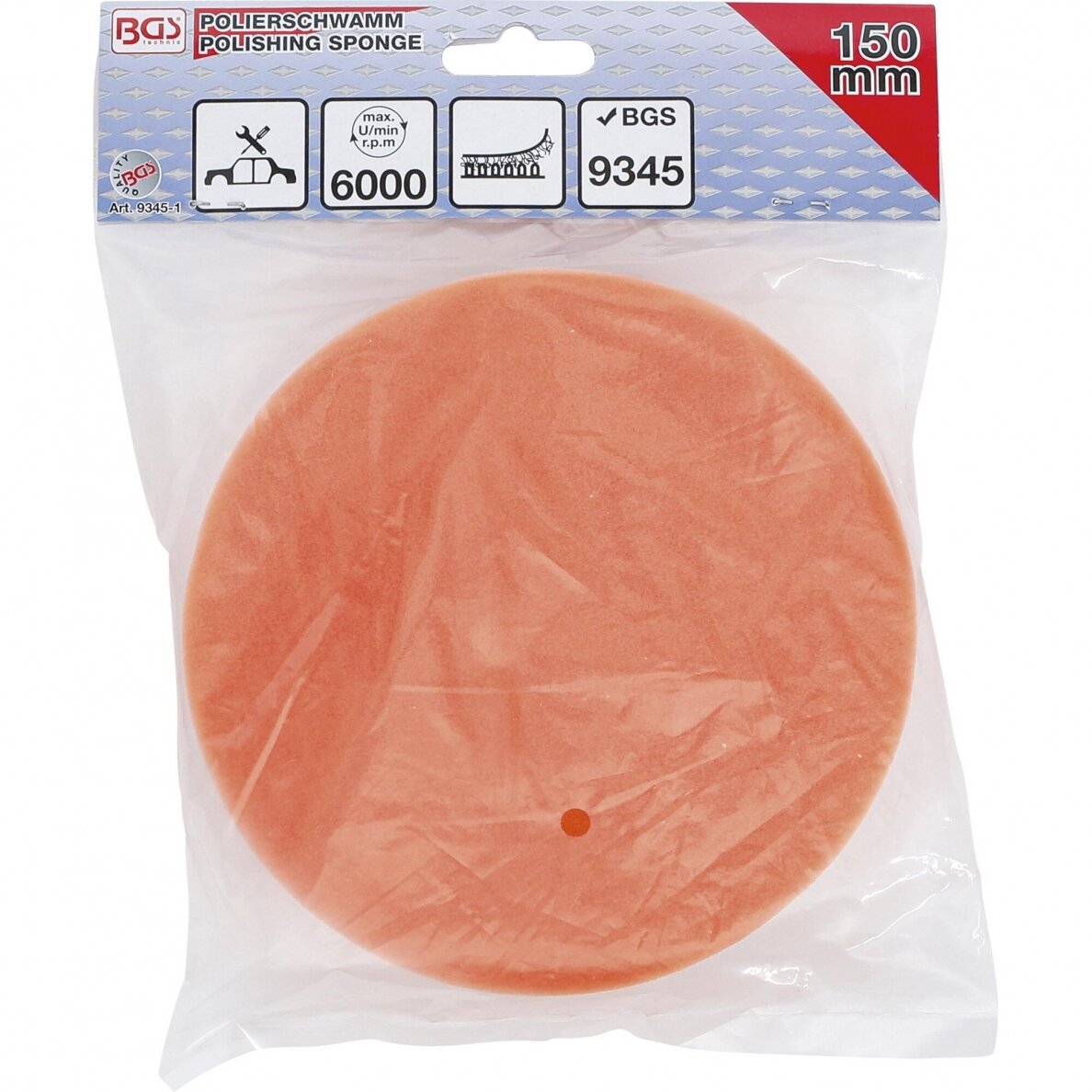 Poliravimo kempinė skirta BGS 9345 poliruokliui, Ø 150mm 1 Poliravimo kempinė skirta BGS 9345 poliruokliui, Ø 150mm 1