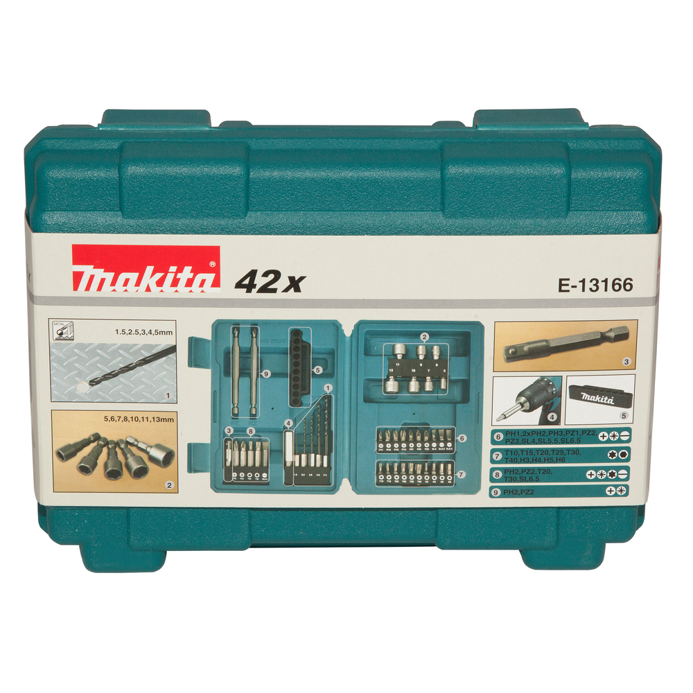 Antgalių rinkinys Makita E-13166, 42 vnt. Antgalių rinkinys Makita E-13166, 42 vnt.
