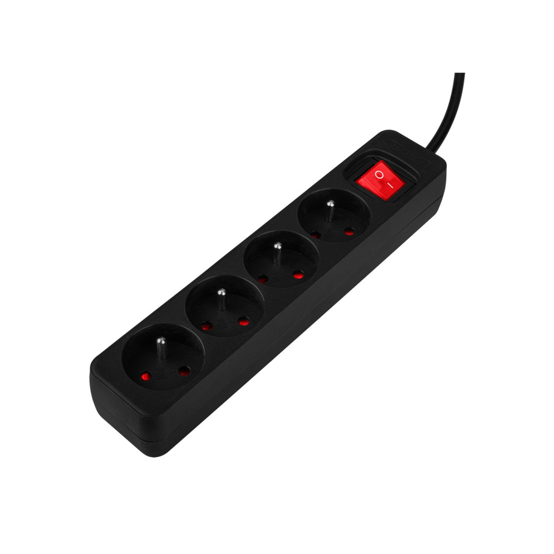 Prailginamasis laidas 1,5 m, 3x1,5 mm2, 4G, juodas, ON/OFF 6