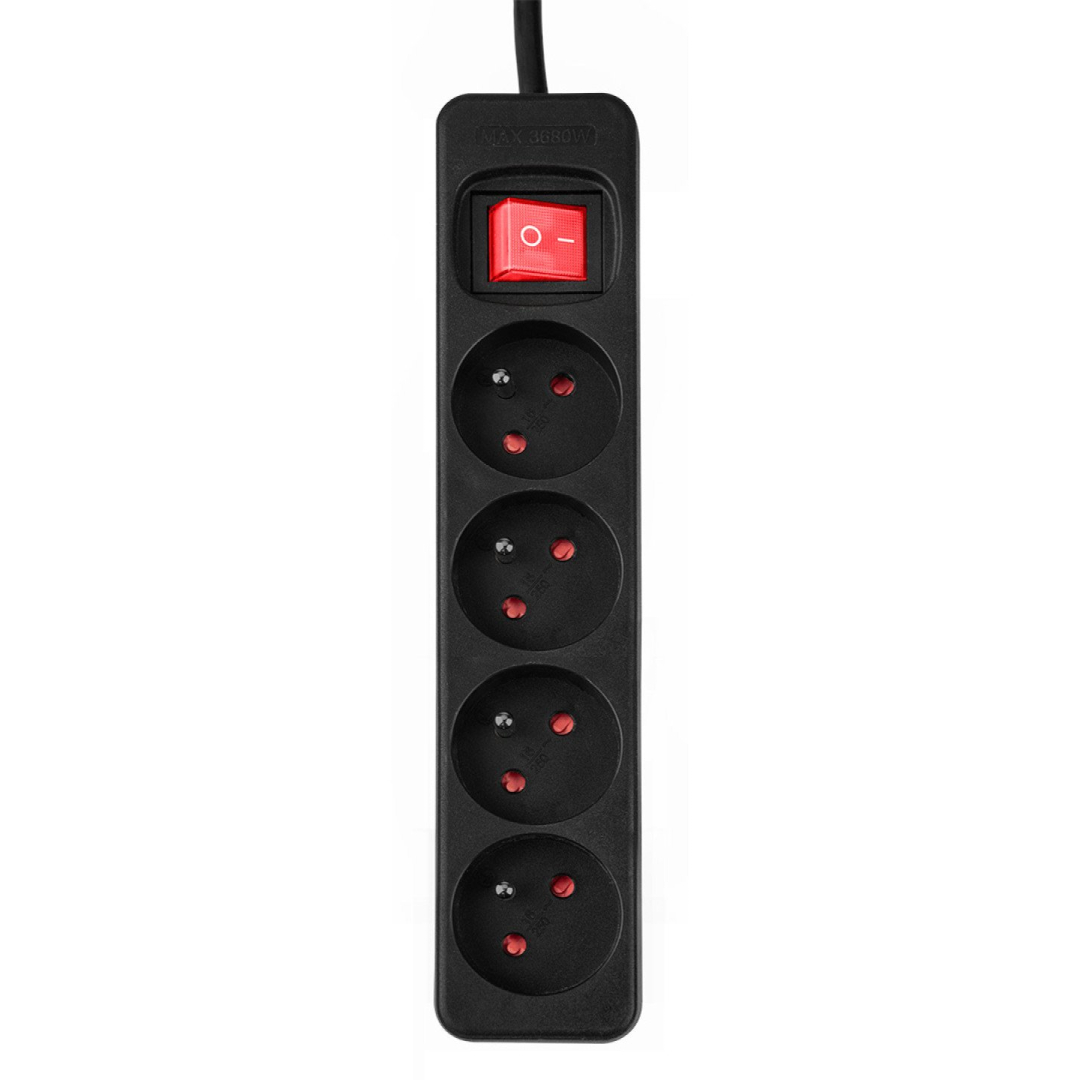 Prailginamasis laidas 1,5 m, 3x1,5 mm2, 4G, juodas, ON/OFF 7