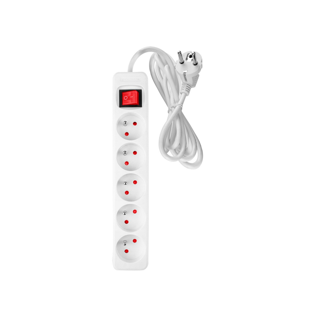 Prailginamasis laidas 5m, 3x1,5mm2, 5G, balta, ON/OFF