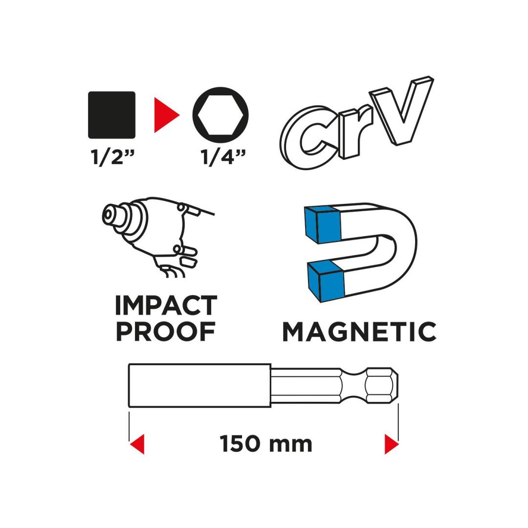 Prailginimas smūginiams antgaliams 150 mm 7 Prailginimas smūginiams antgaliams 150 mm 7