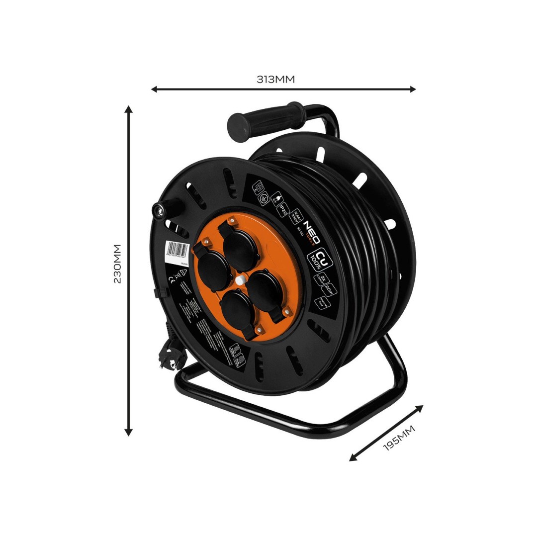Prailginimo kabelio ritė 20m, 3x1,5mm2 6