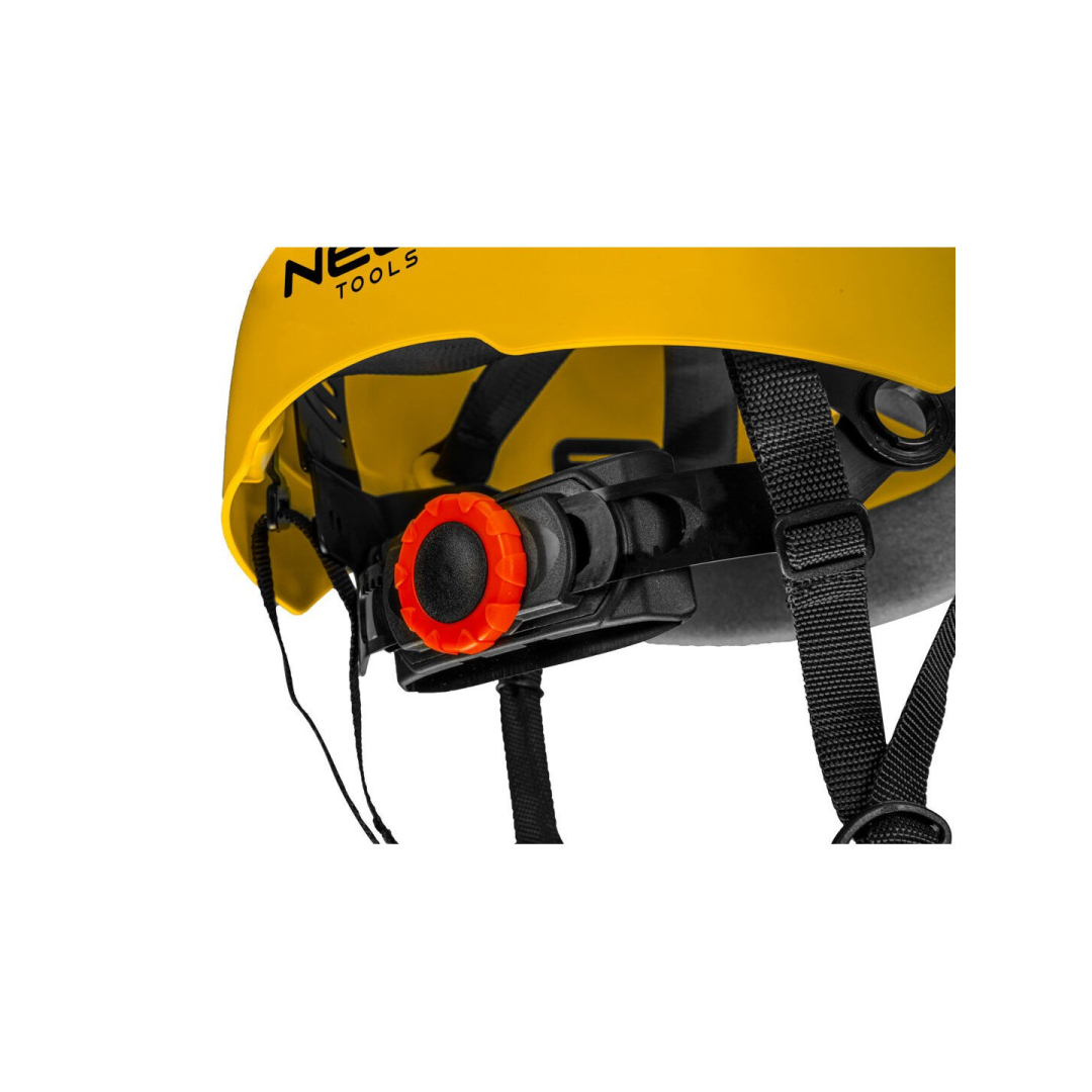 Pramoninis šalmas darbui aukštyje, geltonos spalvos 5 Pramoninis šalmas darbui aukštyje, geltonos spalvos 5