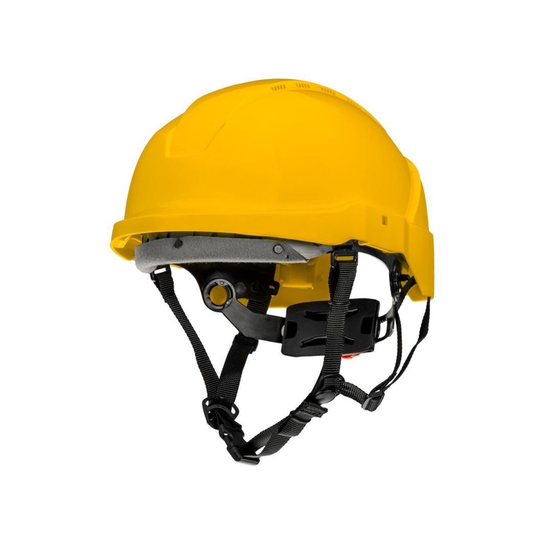 Pramoninis šalmas darbui aukštyje, geltonos spalvos