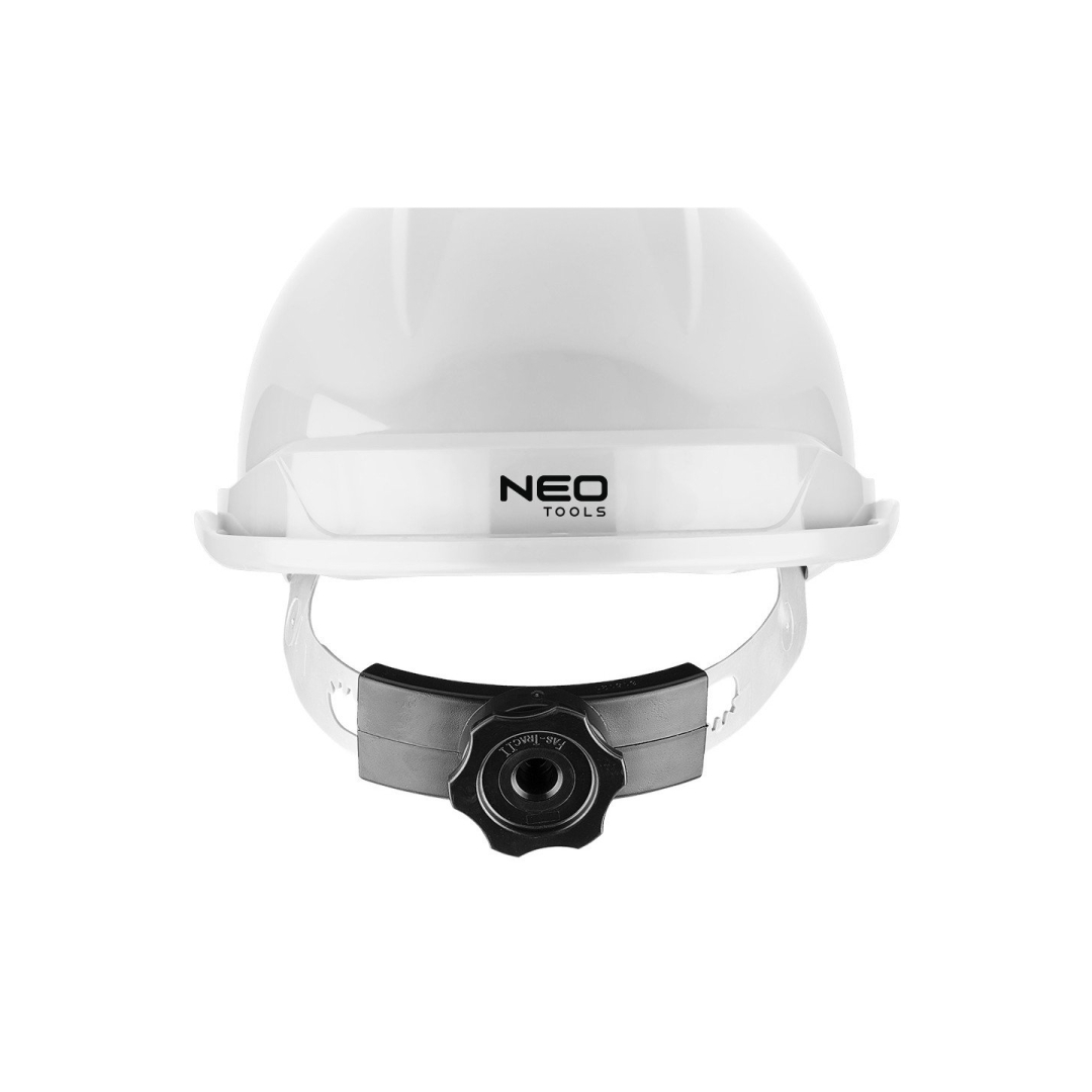 Pramoninis šalmas su smakro dirželiu, baltas 7 Pramoninis šalmas su smakro dirželiu, baltas 7