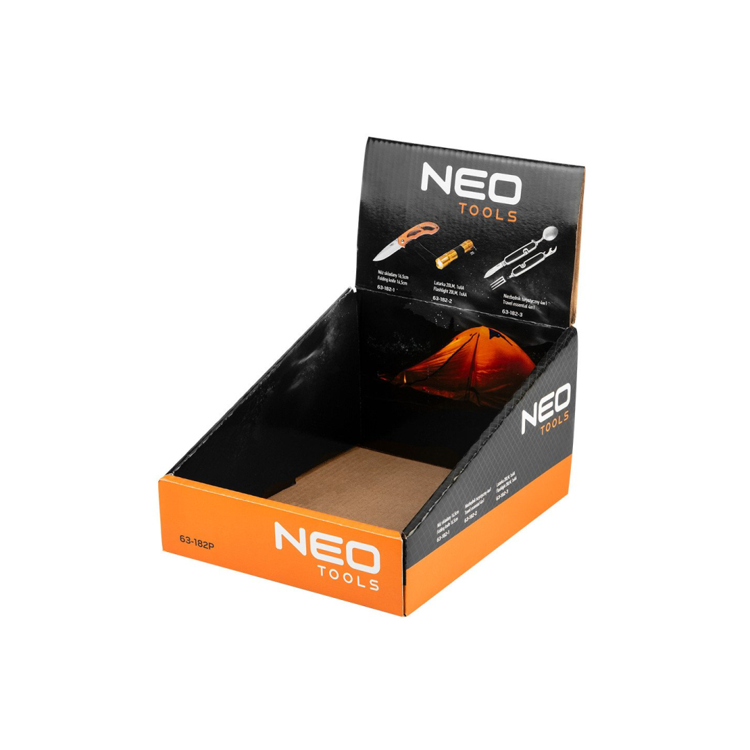 Prekybine dėžutė, Rodyti peilius, mini žibintuvėlius, būtiniausius reikmenis