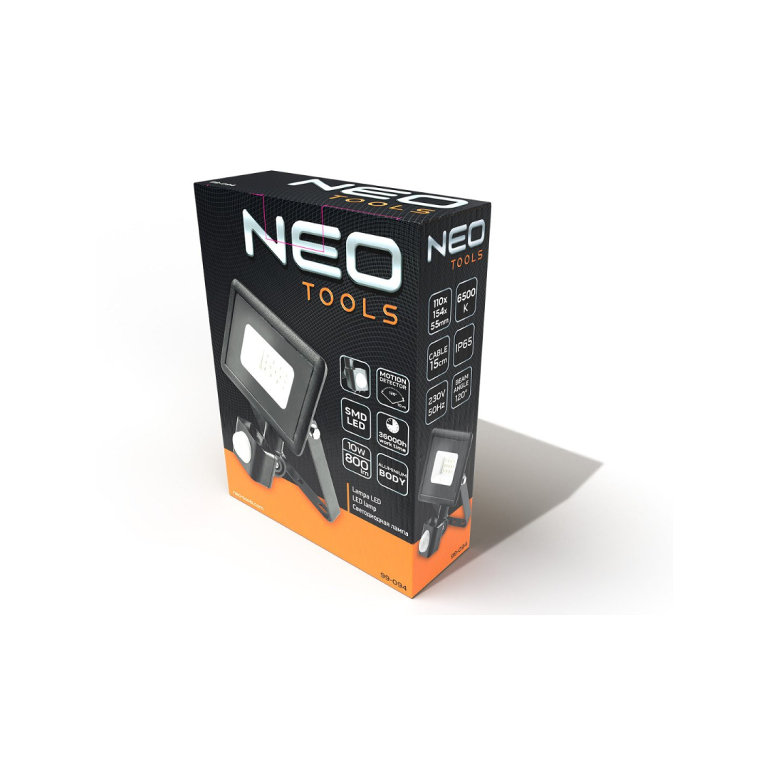 Prožektorius su judesio jutikliu SMD 10W 800 lm 230V 1