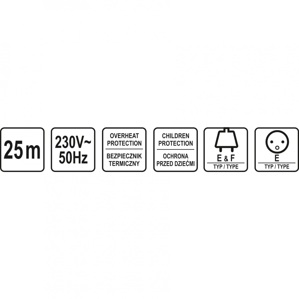 Prailgintuvas su įžeminimu, Sthor, 4 lizdai, 25 m 2 Prailgintuvas su įžeminimu, Sthor, 4 lizdai, 25 m 2