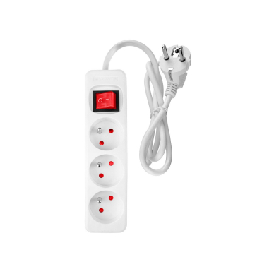 Prailginamasis laidas 1,5 m, 3x1,5 mm2, 3G, baltas, ON/OFF Prailginamasis laidas 1,5 m, 3x1,5 mm2, 3G, baltas, ON/OFF