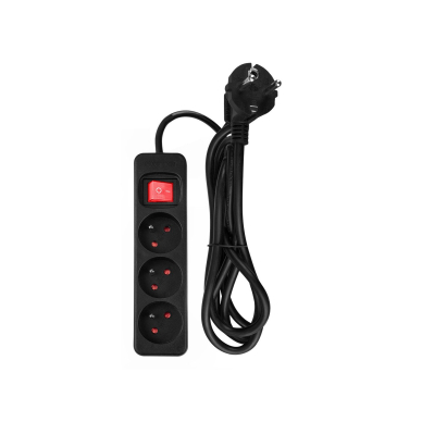 Prailginamasis laidas 1,5 m, 3x1,5 mm2, 3G, juodas, ON/OFF Prailginamasis laidas 1,5 m, 3x1,5 mm2, 3G, juodas, ON/OFF