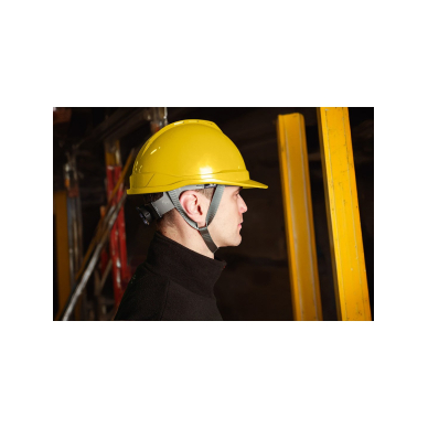 Pramoninis šalmas su smakro dirželiu, geltonas 2