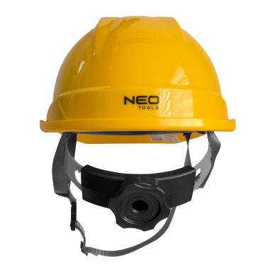 Pramoninis šalmas su smakro dirželiu, geltonas 4