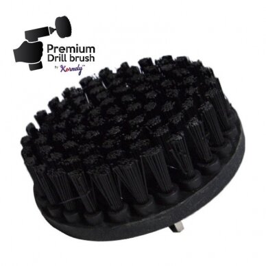 Profesionalus valymo šepetys NEMO Premium Drill Brush - ypač kietas, juodas, 13 cm