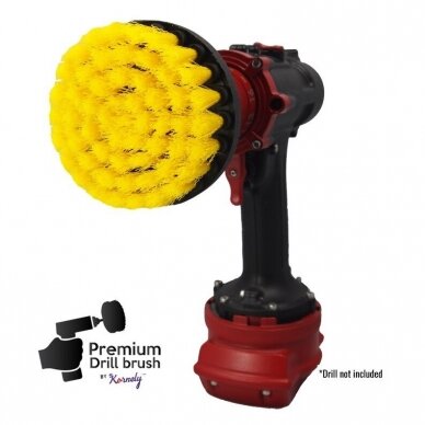 Profesionalus valymo šepetys Premium Drill Brush - vidutiniškai minkštas, geltonas, 10 cm 4