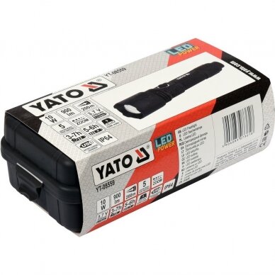 Prožektorius 10W 900LM IP64, LI-ION 3,7V 2200MAH  200M, POWERBANK, ZOOM | Akumuliatorinis (YT-08559) 4