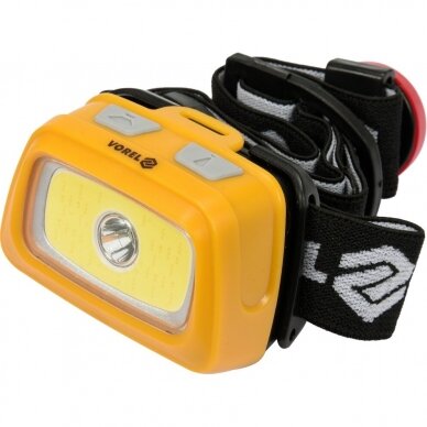 Prožektorius dedamas ant galvos XPE CREE 3W + COB LED 3W (88678) Prožektorius dedamas ant galvos XPE CREE 3W + COB LED 3W (88678)