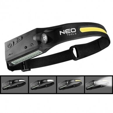 Prožektorius ant galvos Neo tools 99-097, kraunamas USB 6