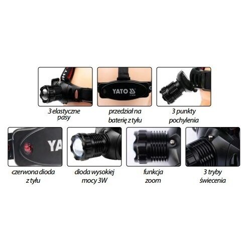 Prožektorius dedamas ant galvos 3W, 100lm (YT-08590) 9 Prožektorius dedamas ant galvos 3W, 100lm (YT-08590) 9